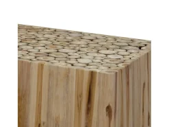 Mesa De Centro| Mesa de centro em madeira de teca genuína 90x50x30 cm PT414679 Castanho
