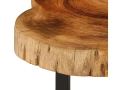 Mesa De Centro* Mesa de centro em madeira de acácia maciça 60x55x25 cm PT185901 Castanho