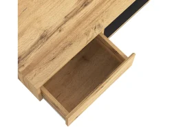 Mesa de centro em madeira granulada, com 1 gaveta e espaço de arrumação, 100x47x60cm, carvalho + cinza^ Mesa De Centro