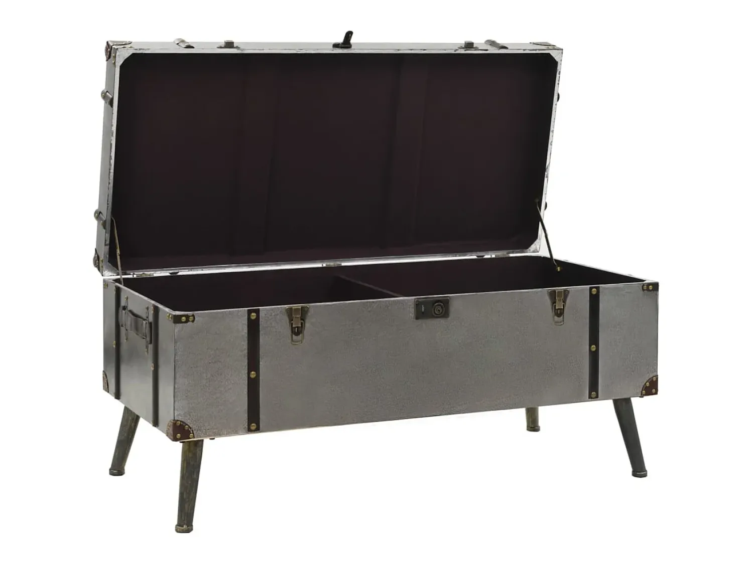 vidaxl Mesa de centro em MDF e alumínio 102x51x47,5 cm^ Mesa De Centro