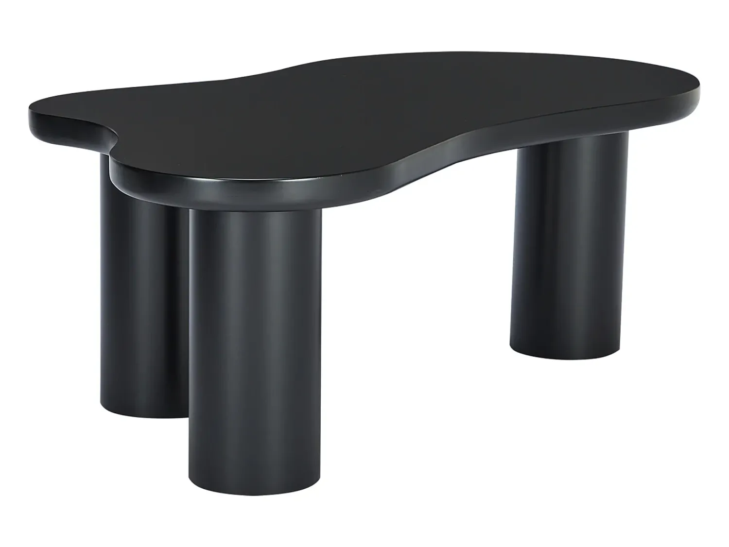 Mesa De Centro|ModernLuxe Mesa de centro em MDF e PVC - tampo irregular em forma de nuvem - Preto