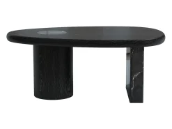 Mesa De Centro|Vente-unique Mesa de centro em mármore e folheado de carvalho - - MARSULA Preto