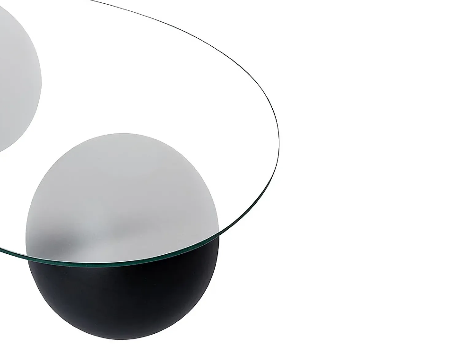Vente-unique Mesa de centro em vidro temperado - Transparente e preto - DENISA Transparente / Preto