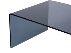 Clearance Vente-unique Mesa de centro em vidro temperado curvo e fumado preto - ALONZO Transparente / Preto