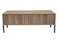 Mesa De Centro|Hauss Spole Mesa de centro estilo retro com 2 gavetas, 105x55x41cm - Cor madeira Natural escuro