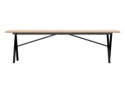 Clearance vidaxl Mesa de centro estrutura em X 160x40x45cm pinho e aço Natural claro