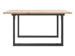 Mesa De Centro*vidaxl Mesa de centro estrutura em O 80x80x45 cm pinho e aço Castanho
