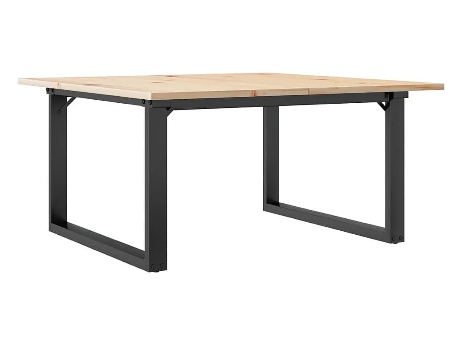 Mesa De Centro* Mesa de centro estrutura em O 80x80x45 cm pinho e ferro fundido PT720291 Castanho