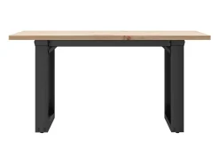 Mesa De Centro* Mesa de centro estrutura em O 80x50x40 cm pinho e ferro fundido PT816545 Castanho