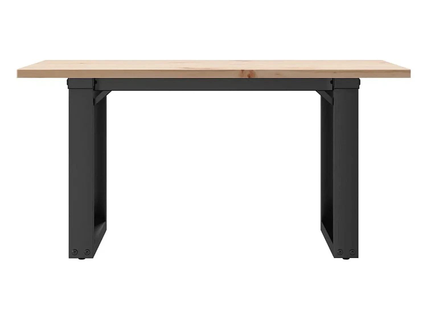 Mesa De Centro* Mesa de centro estrutura em O 80x50x40 cm pinho e ferro fundido PT816545 Castanho