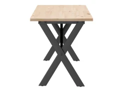 Mesa De Centro| Mesa de centro estrutura em X 160x40x45cm pinho e ferro fundido PT845171 Castanho