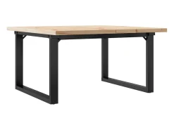Outlet Mesa de centro estrutura em O 80x80x45,5 cm pinho/ferro fundido PT782308 Castanho