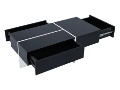 Mesa de centro, estrutura efeito mármore branco e mesa com LED,^ Mesa De Centro