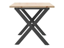 Mesa De Centro* Mesa de centro estrutura em X 90x40x45 cm pinho e ferro fundido PT579713 Castanho