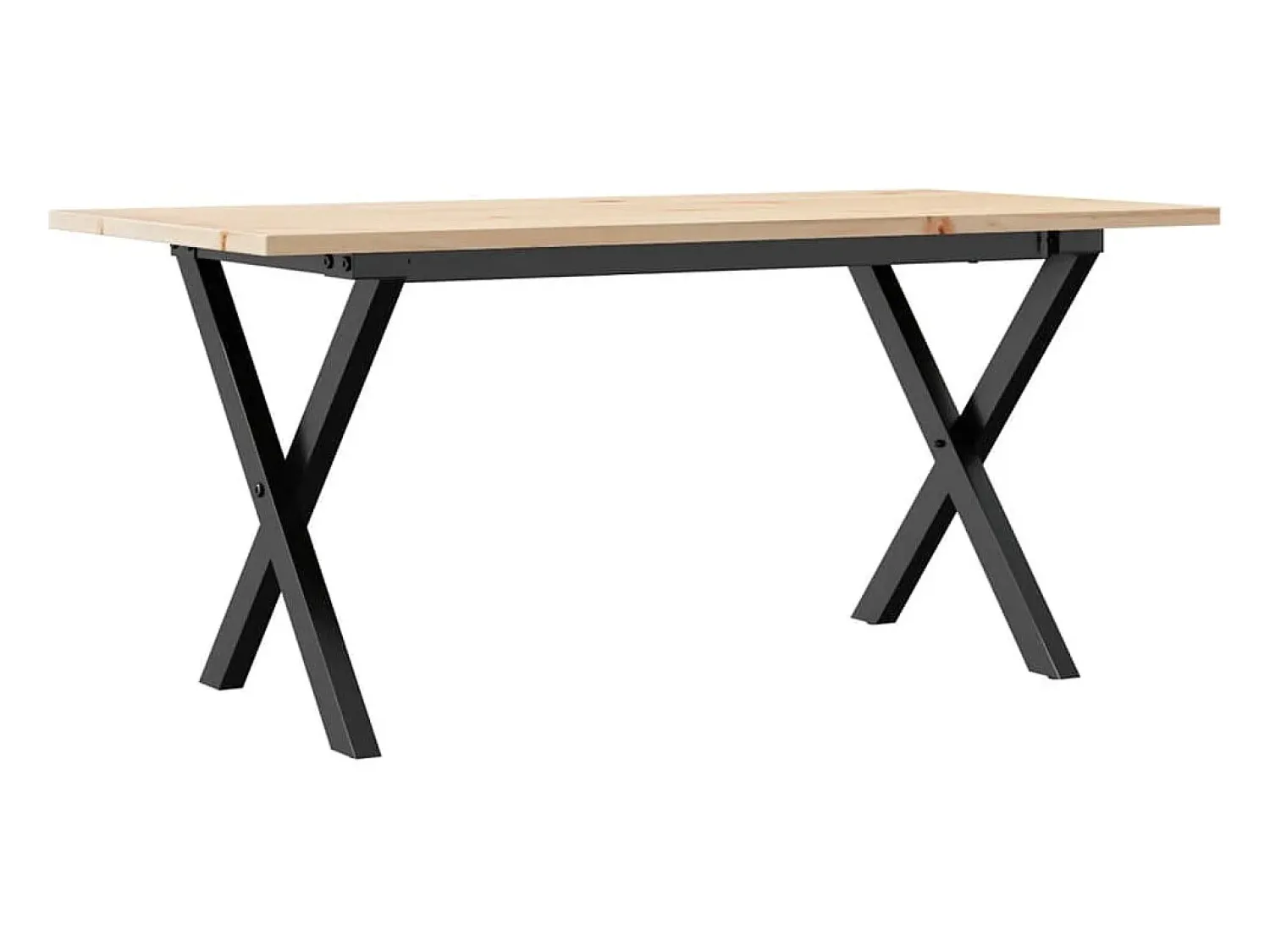 Mesa De Centro* Mesa de centro estrutura em X 90x40x45 cm pinho e ferro fundido PT579713 Castanho