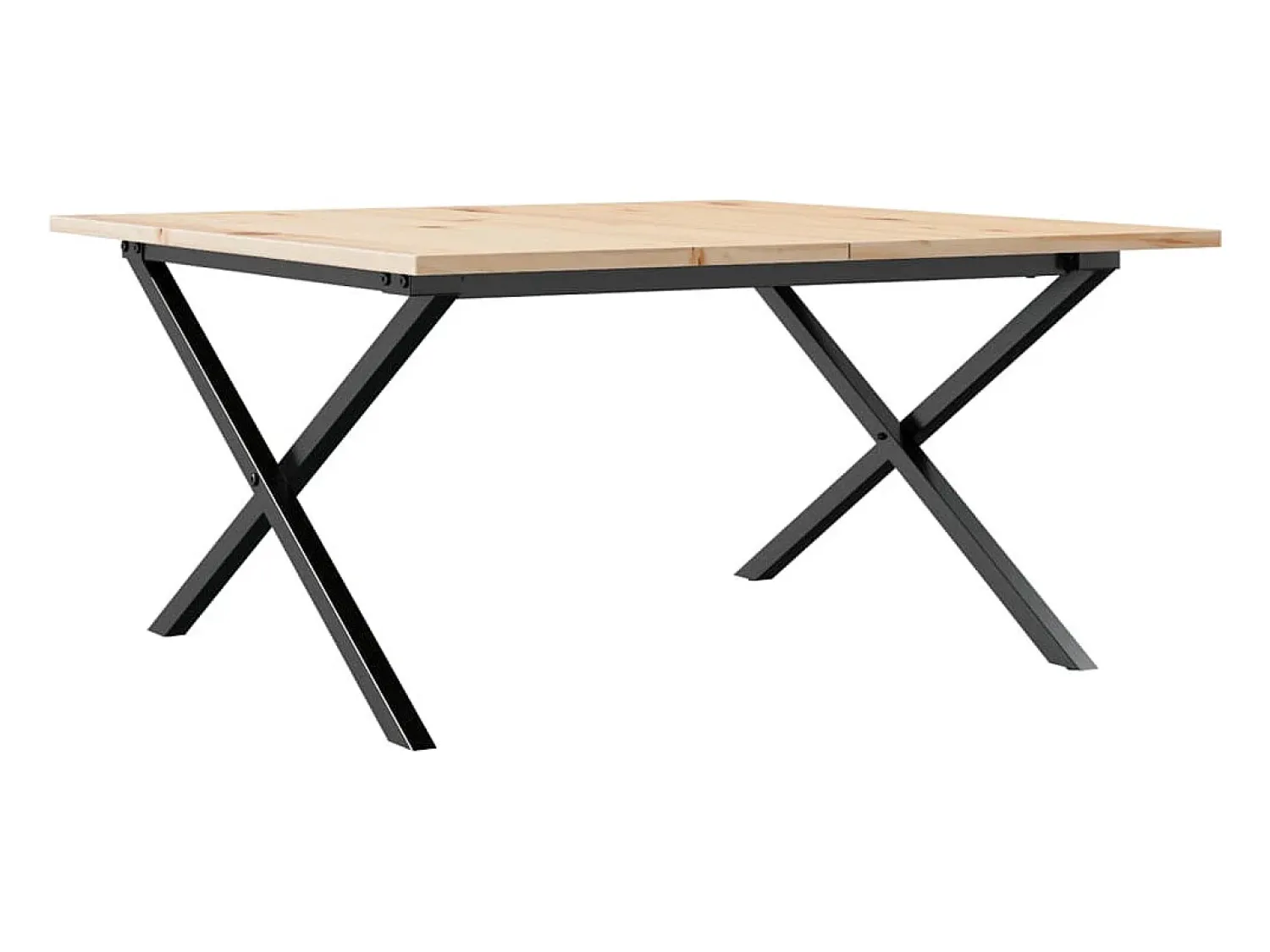 vidaxl Mesa de centro estrutura em X 90x90x45 cm pinho e aço^ Mesa De Centro