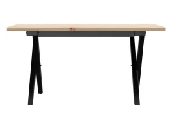 Mesa de centro estrutura em X 80x50x40 cm pinho e ferro fundido PT309908^ Mesa De Centro