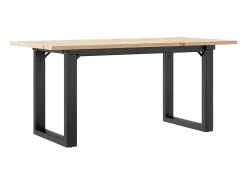 Mesa De Centro* Mesa de centro estrutura em O 100x50x45cm pinho e ferro fundido PT841172 Castanho