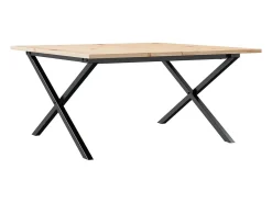 Mesa De Centro* Mesa de centro estrutura em X 90x90x45 cm pinho e ferro fundido PT577592 Castanho