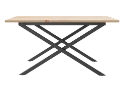 Mesa De Centro* Mesa de centro estrutura em X 90x90x45 cm pinho e ferro fundido PT577592 Castanho