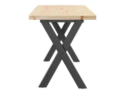 Mesa de centro estrutura em X 110x40x45,5cm pinho/ferro fundido PT137442^ Mesa De Centro
