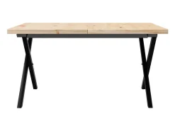 Hot vidaxl Mesa de centro estrutura em X 90x90x45,5 cm pinho/aço Natural claro