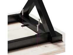 Hot vidaxl Mesa de centro estrutura em X 90x90x45,5 cm pinho/aço Natural claro