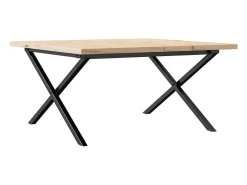 Hot vidaxl Mesa de centro estrutura em X 90x90x45,5 cm pinho/aço Natural claro