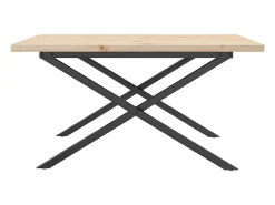 Hot vidaxl Mesa de centro estrutura em X 90x90x45,5 cm pinho/aço Natural claro
