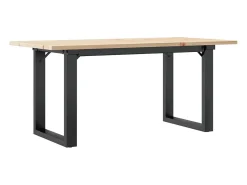New Mesa de centro estrutura em O 90x40x45 cm pinho e ferro fundido PT746628 Castanho