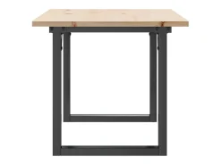 New Mesa de centro estrutura em O 90x40x45 cm pinho e ferro fundido PT746628 Castanho
