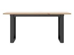 New Mesa de centro estrutura em O 90x40x45 cm pinho e ferro fundido PT746628 Castanho