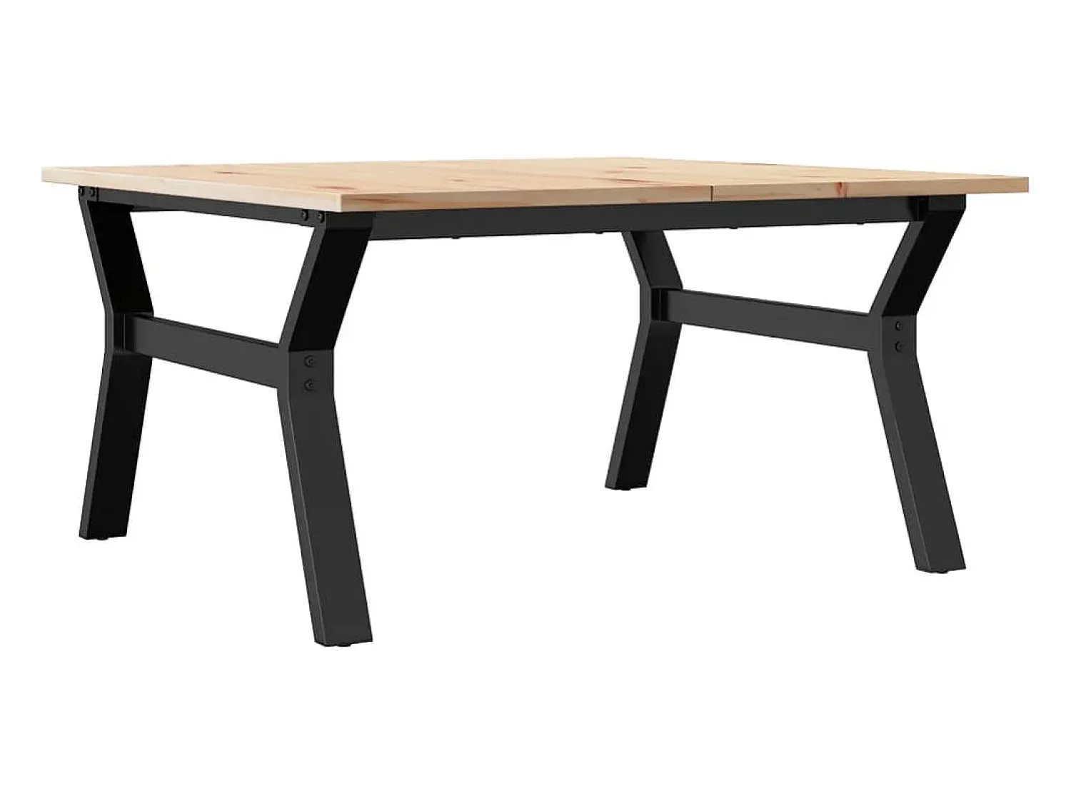 Mesa De Centro*vidaxl Mesa de centro estrutura em Y 90x90x45 cm pinho e aço Castanho