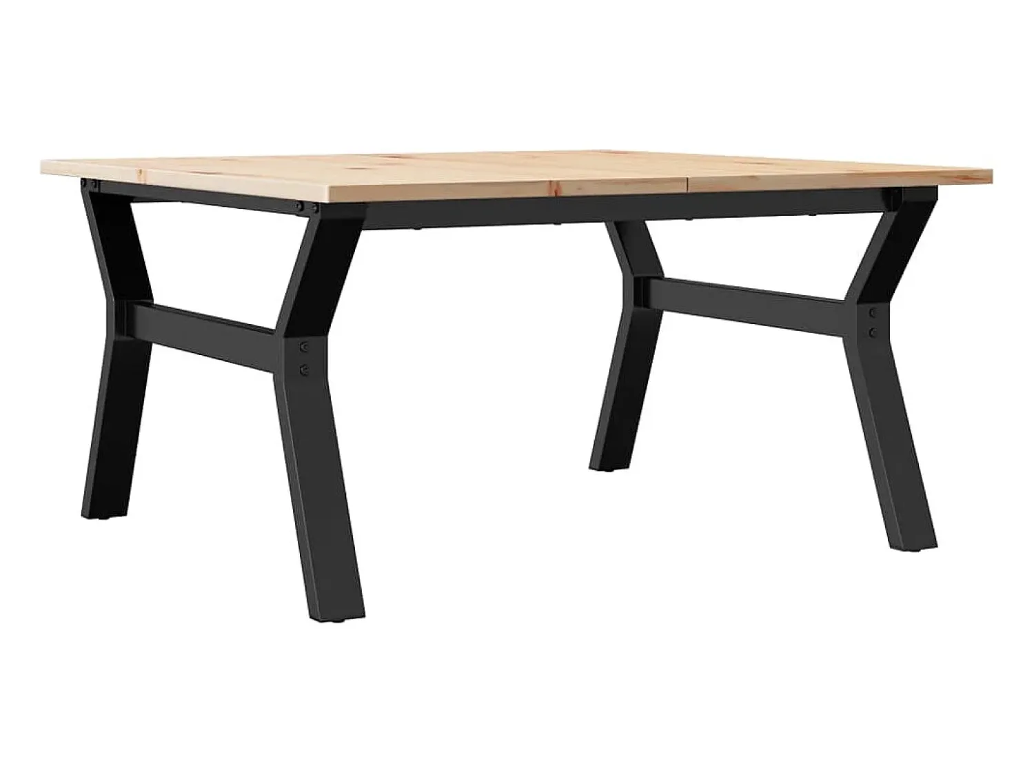 Mesa De Centro*vidaxl Mesa de centro estrutura em Y 90x90x45 cm pinho e aço Castanho