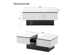 Online Merax Mesa de centro extensível - Madeira MDF - Estilo moderno - para sala, escritório - Branco