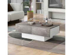 Merax Mesa de centro extensível - Madeira MDF - Estilo moderno - para sala, escritório - Cinza^ Mesa De Centro