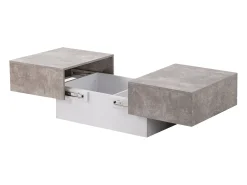 Merax Mesa de centro extensível - Madeira MDF - Estilo moderno - para sala, escritório - Cinza^ Mesa De Centro