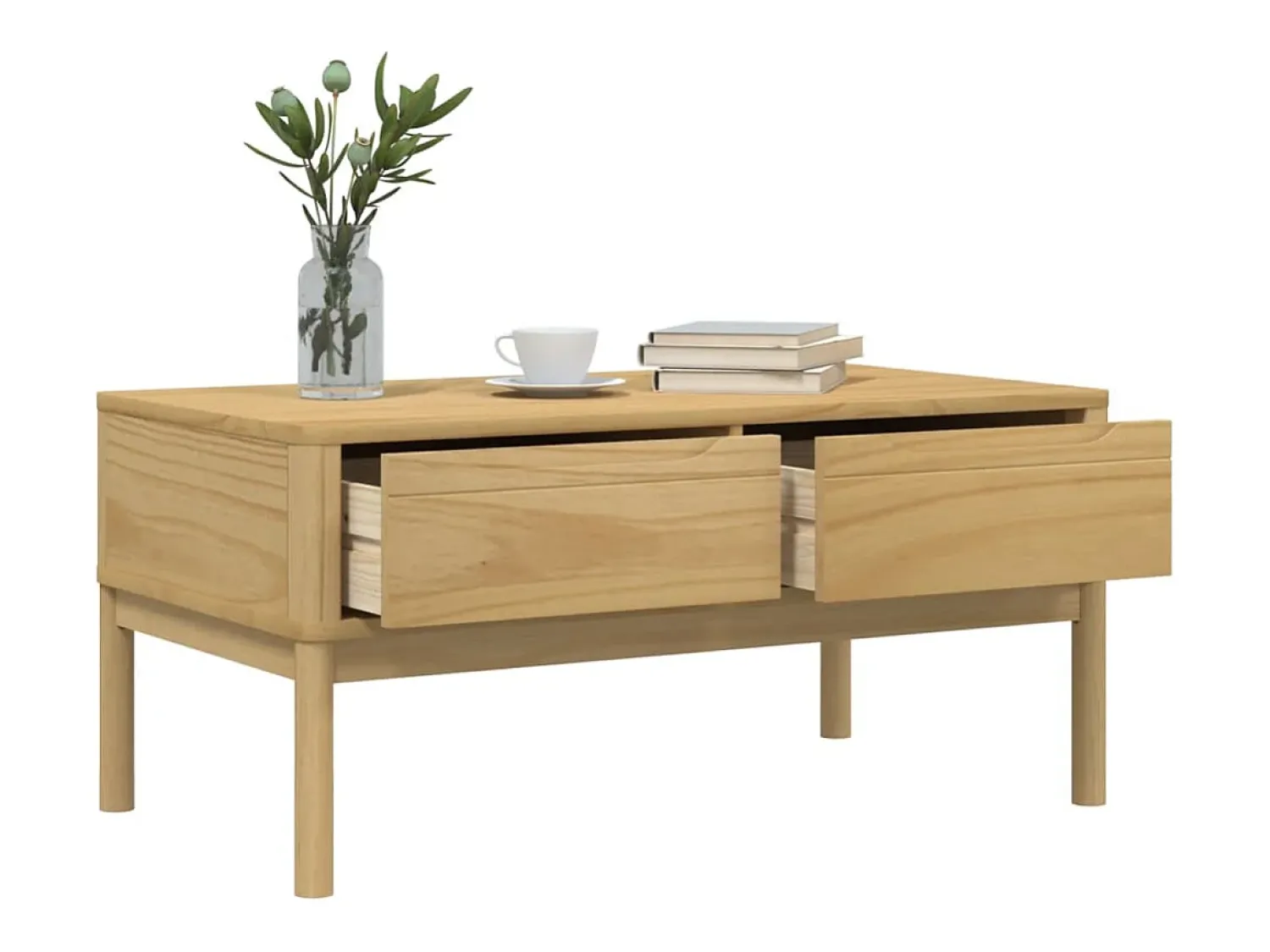 Mesa de centro FLORO 99x55,5x45 cm pinho maciço mel PT702064^ Mesa De Centro