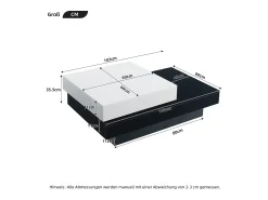 Mesa De Centro|Merax Mesa de centro giratória - 103 x 60 x 35,5 - mesa de centro dupla camada - aglomerado - Preto