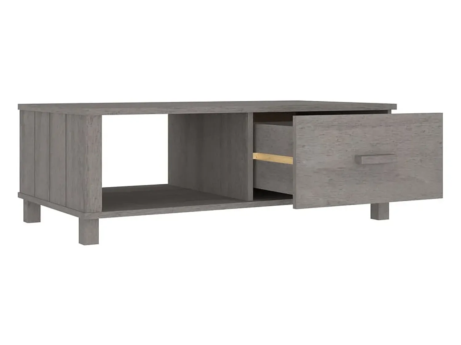 vidaxl Mesa de centro HAMAR 100x55x35 cm pinho maciço cinza-claro^ Mesa De Centro