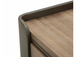 Mesa De Centro*Dmora Mesa de centro Icona, Mesa de centro baixa, Porta-revistas para sofá, Estante de sala, 60x60 h41 cm, Cinza e Castanho Cinzento