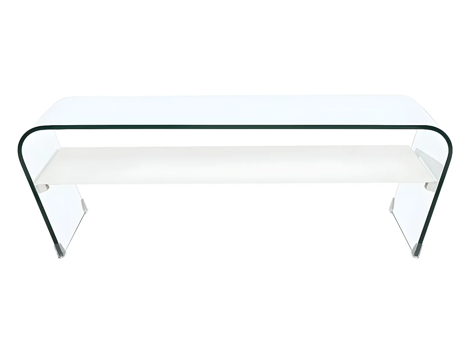 Vente-unique Mesa de centro KELLY - Vidro temperado - Lacada a branco^ Mesa De Centro