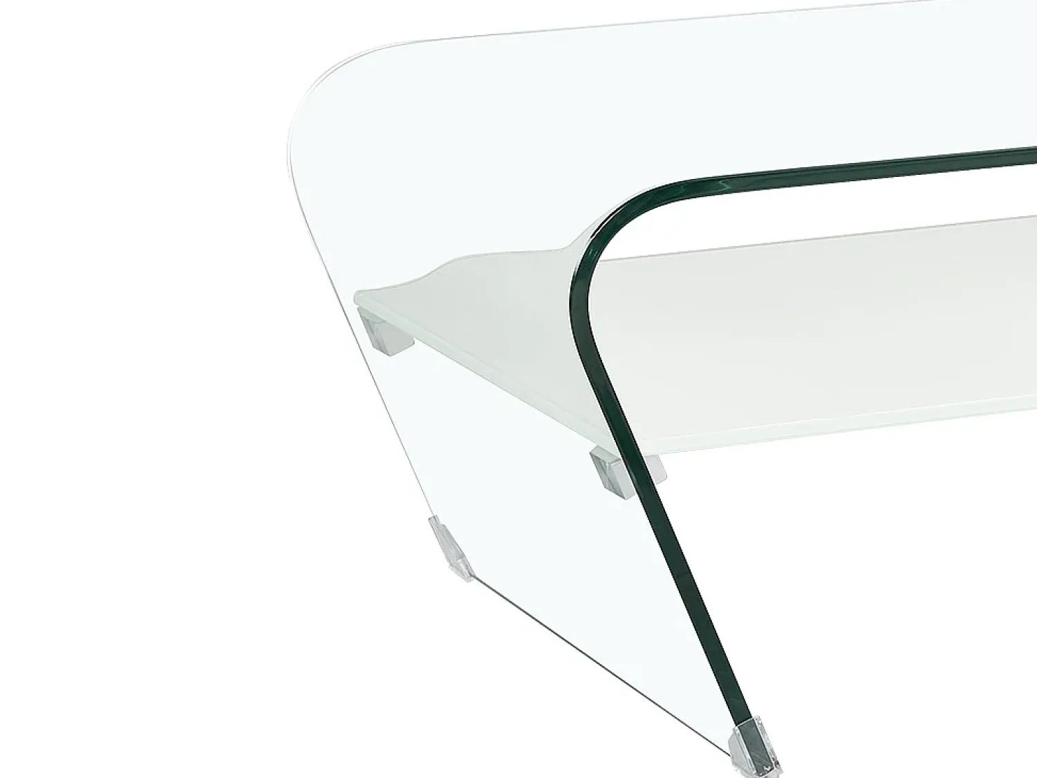 Vente-unique Mesa de centro KELLY - Vidro temperado - Lacada a branco^ Mesa De Centro