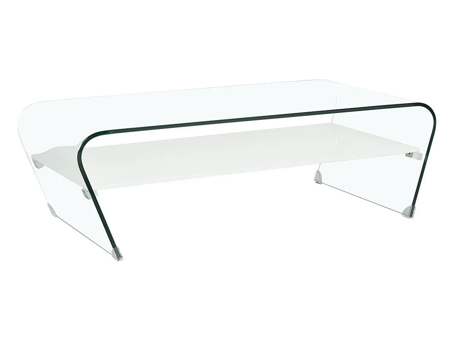 Vente-unique Mesa de centro KELLY - Vidro temperado - Lacada a branco^ Mesa De Centro