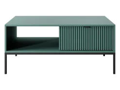 Mesa De Centro| Mesa de centro: labrador, Preto, 104 x 46 x 68 cm, puxadores Pretos Verde