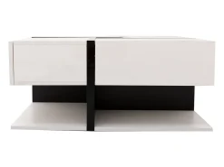 Mesa De Centro|Hauss Spole Mesa de centro lacada de alto brilho com 4 gavetas - Madeira PB - Branca e preta Branco