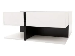 Mesa De Centro|Hauss Spole Mesa de centro lacada de alto brilho com 4 gavetas - Madeira PB - Branca e preta Branco