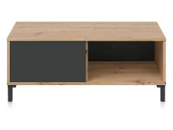 Mesa De Centro|duehome Mesa de centro Lea Gris Antracita - Roble Nodi Cinzento