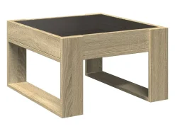 Discount vidaxl Mesa de centro luzes LED Infinity 50x53x30 cm carvalho sonoma Natural claro