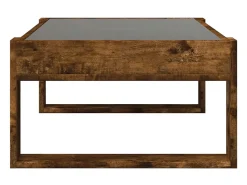 vidaxl Mesa de centro luzes LED Infinity 90x53x30 cm carvalho fumado^ Mesa De Centro